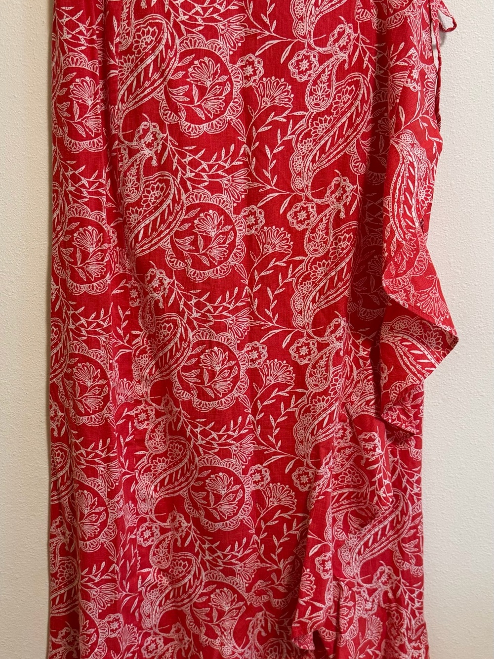 Universal Thread Red and White Paisley Print Dress Wrap Skirt
